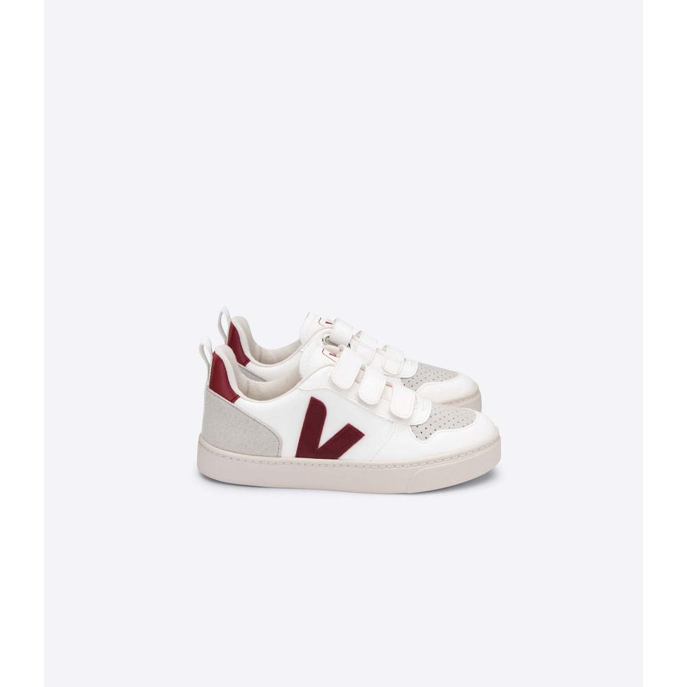 Kids\' Veja V-10 CWL Shoes White/Red | ZA 780DFM